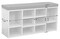 Natural Wooden Shoe Cubicle Storage Entryway Bench with Soft Cushion for Seating